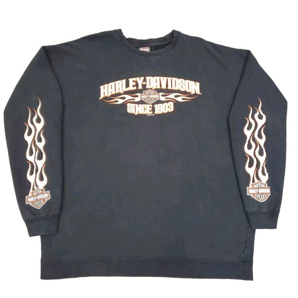 Vintage Other - Vintage Y2K Harley Davidson Pullover Sweatshirt 3XL Black Crewneck